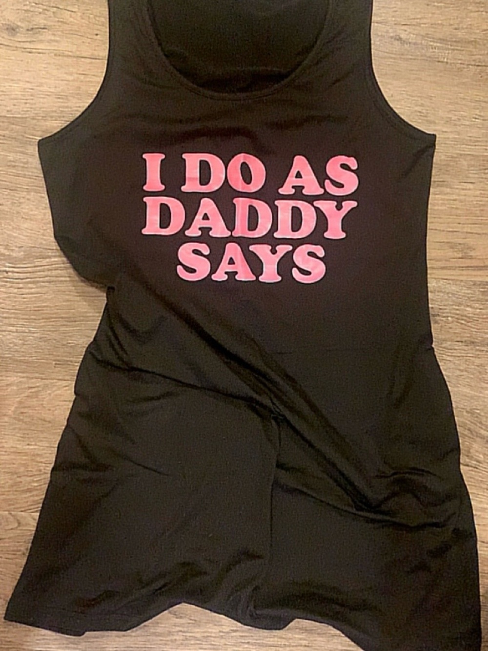Black “I Do As Daddy Says” Graphic Bodycon Mini Dress Size Large